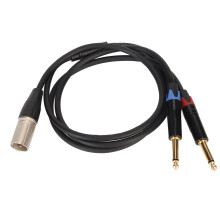 Cavo durevole da 1 m con doppio connettore da 6,35 mm a XLR maschio, con connettori placcati oro