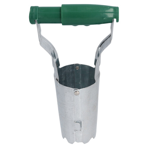 Durable Silver Green Bulb Transplanter for Heavy Soil Use