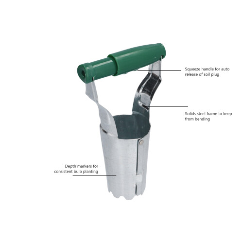 Durable Silver Green Bulb Transplanter for Heavy Soil Use 2
