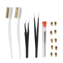 The Artisan's Choice: 3D Printer Nozzle Cleaner Copper Wire Brush For Optimal Work Efficiency, Strong Durable Brass Bristles, Curved Handle For