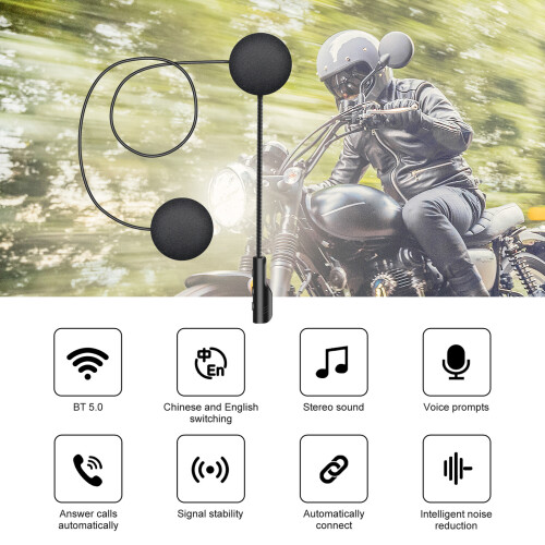 Bluetooth 5.0 Motorradhelm-Headset Stereoklang Sprachmikrofon 2
