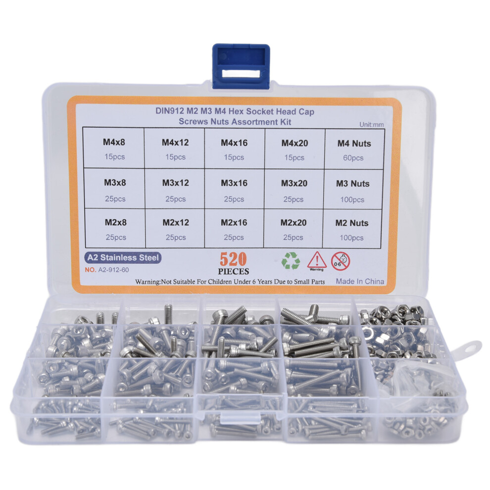 Stainless Steel Material Hex Head Screws Set M2 M3 M4 Corrosion Resistant Rust Resistant Fasteners Uniform Thread Lines Reliable Connection For Home 9175034329548