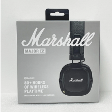 Marshall Major IV On Ear Bluetooth Headphones, Wireless Earphones, Foldable, 80+ Hours Wireless playtime- Black
