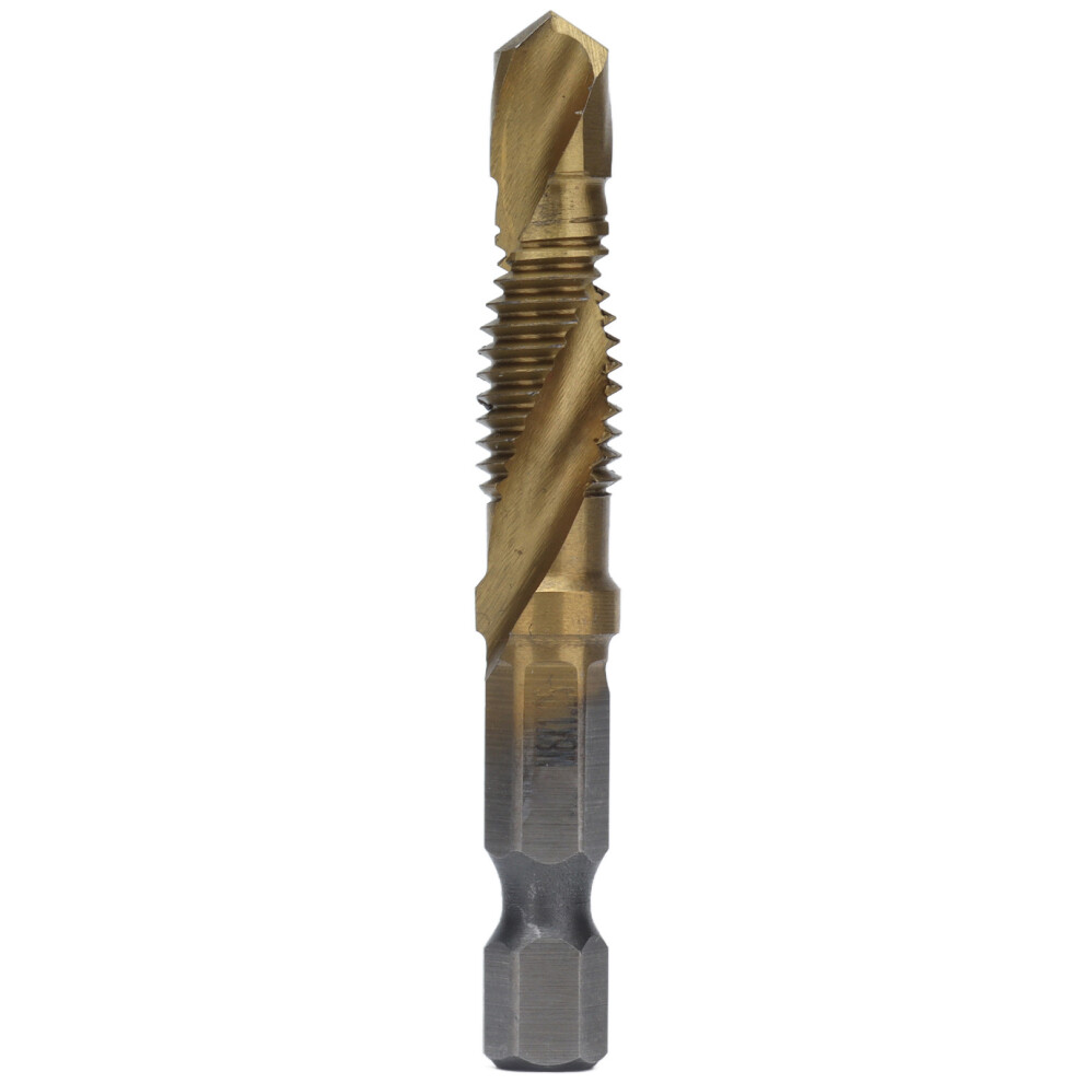 M8 Hex Shank Titanium Coated Tap Drill Bit For Wood - Metric Screw Tapping Bit 8781376740517