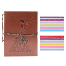 Vintage scrapbook med tidlös dragningskraft, blankt kraftpapper och multifunktionella presentdetaljer, gör-det-själv-minnesbok med scrapbooking i