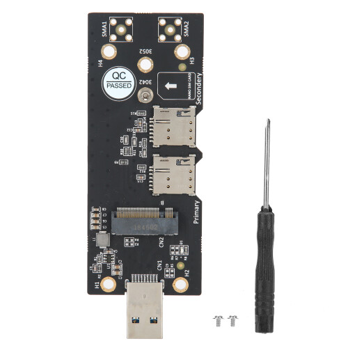 Προσαρμογέας M.2 σε USB 3.0 με υποστήριξη μονάδας 3G4G5G, διπλή υποδοχή κάρτας Nano SIM για