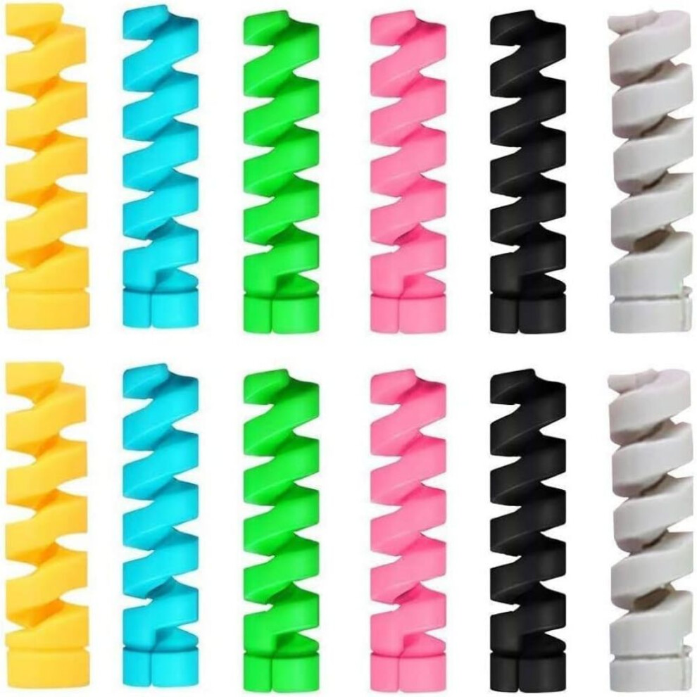 Cable Protector For Phone Charger And Laptop, Silicone Cord Protector Spiral Design Reusable Wire Management Sleeve For Usb Headphone Cables, Charger 9358999833682