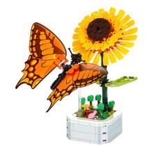 Family-Friendly Activity, Compatible with Lego Flowers Building Blocks Set for Adults, Educational Toy with Musical Functionality, Art Bonsai