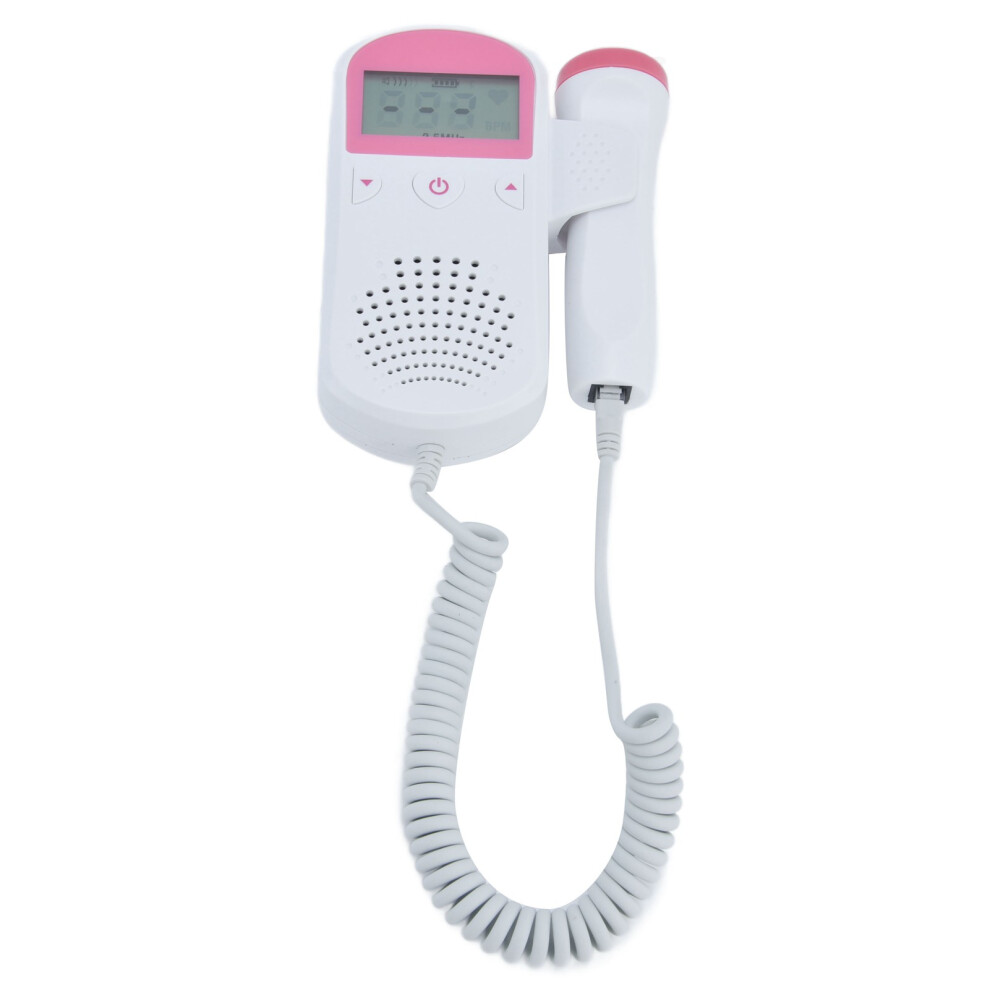 Portable Fetal Doppler Heart Rate Monitor With Lcd Display – & Pink/White