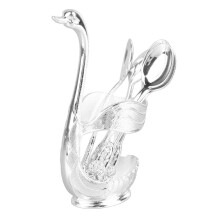Kaffeelöffelhalter Silber Schwan Legierung Spiegelpoliert Elegant Café Bar Dekoration