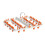 Foldable Plastic Clothes Drying Rack with Clips, 31x19x6cm White/Orange 2