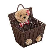 Cartoon Woven Hanging Basket Handmade Wicker Desktop Storage Organizer Portable Compact Home Decorative Basket