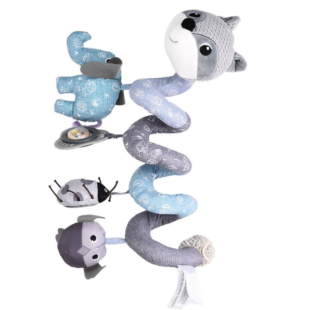 Multifunctional Fox Spiral Plush Toys For Infant Stroller Gray