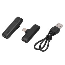 Draadloze dasspeldmicrofoon met plug-and-play ruisonderdrukkingstechnologie voor iPhone, iPad en Android Type-C-apparaten. Realtime monitoring met