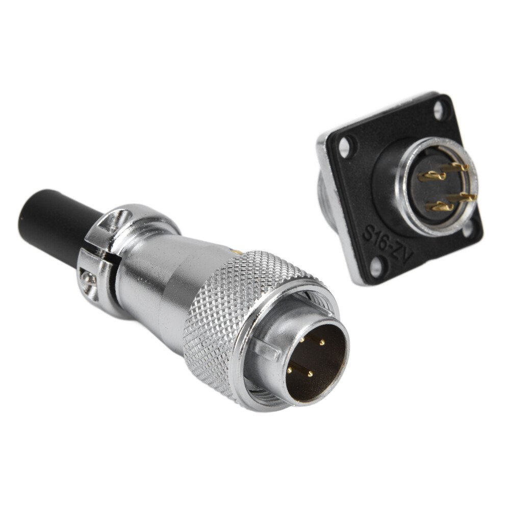 Ws16 Waterproof Aviation Plug Socket 500V, Zinc Alloy, 4 Connections 8731376747894