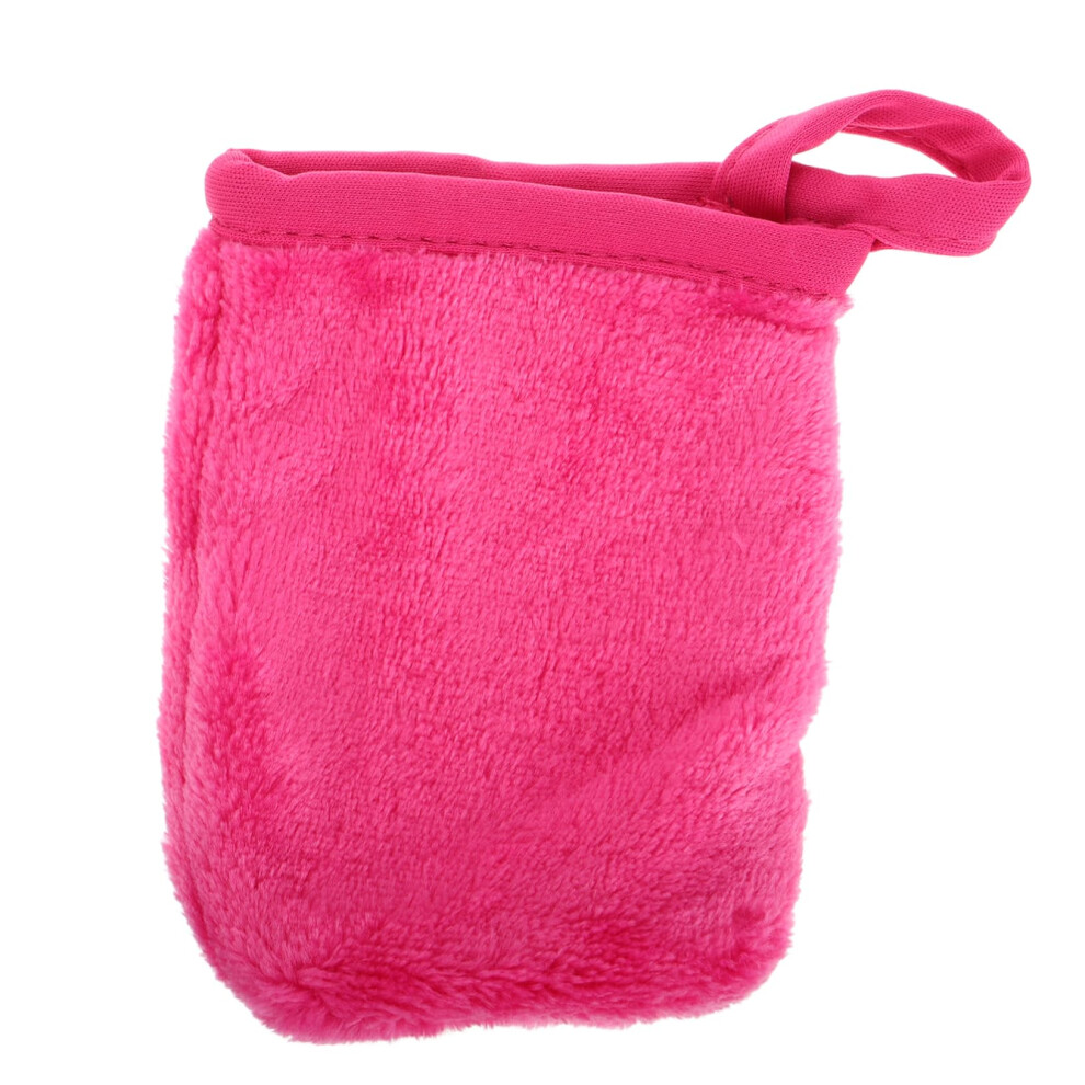 Pink Reusable Makeup Remover Gloves Microfiber Facial Cleansing Mitts Wateronly Ecofriendly