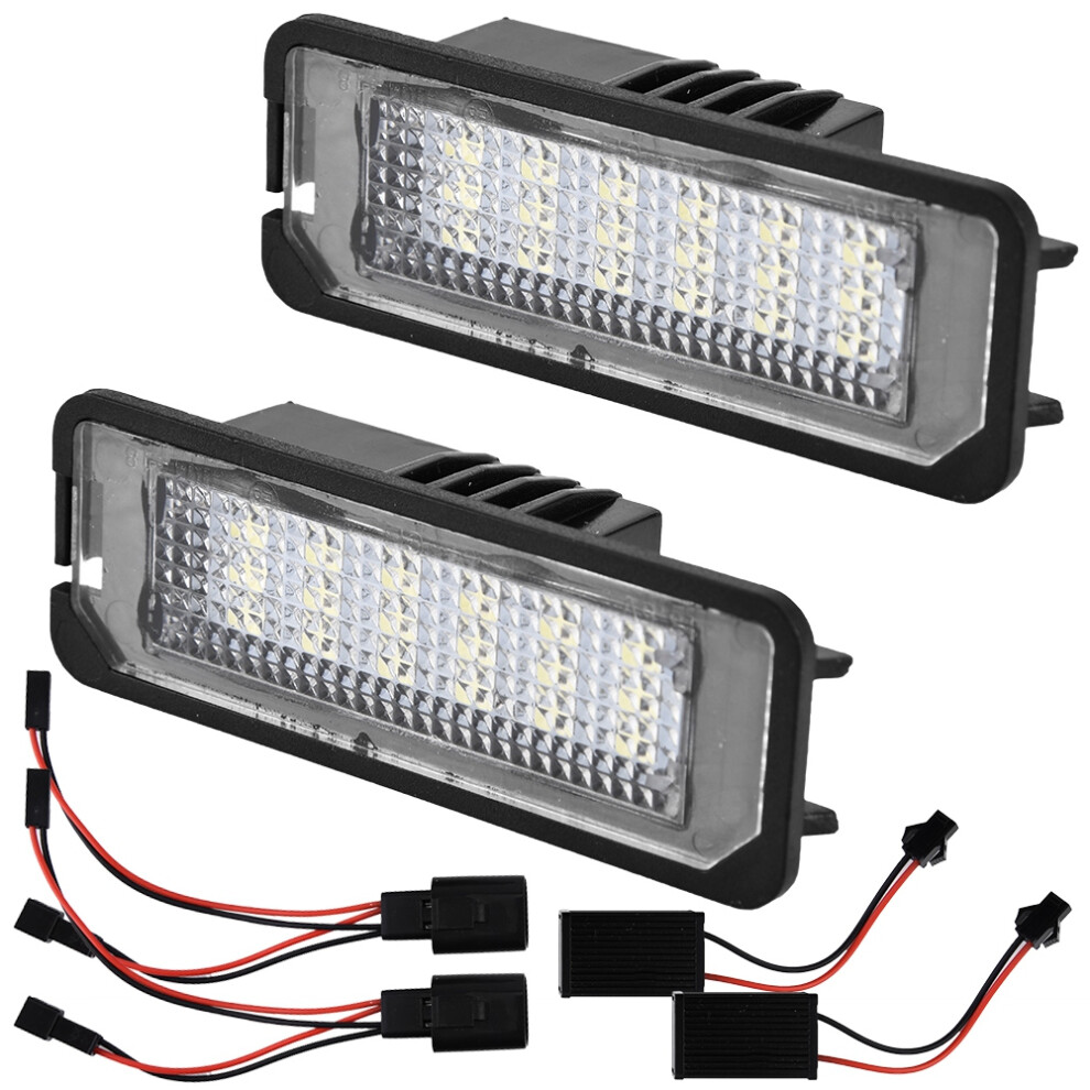 License Plate Lamp Assembly, Super Bright Led License Plate Lights With Xenon 6000K Chips, Error Free Can-Bus Controller For Vw Golf 4 White 9009791586299