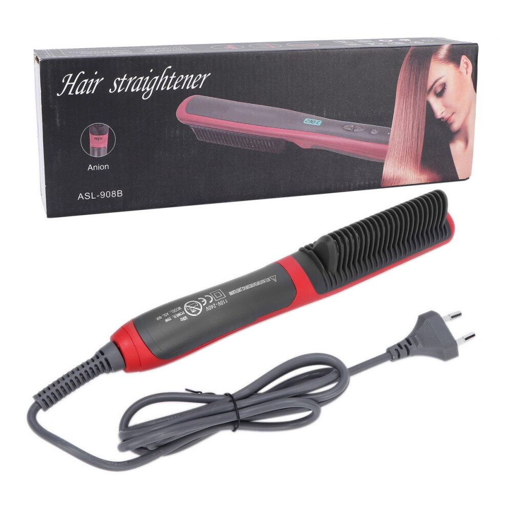 Unisex Electric Ceramic Hair Comb - Anion Technology For Frizz Free Results With Instant Heating And Versatile Usage, Adjustable Temperature Comb For Hair