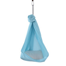 Langlebiges hellblaues Nylon-Yogahängemattensatz 25KN Schwebende Körperstraffung Pool