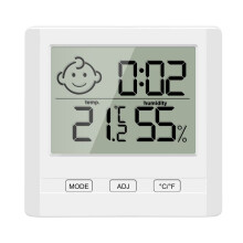 Digital Display Indoor Termometro con il Tempo, Tester di Umidità Del Accurate Temperature Monitor per Casa, Ufficio, Sala Infermieristica, Serra,
