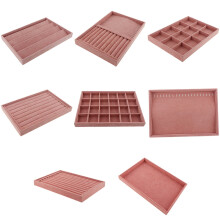 Velvet Jewelry Display Organizer Case Tray Holder Necklace Earrings Bangle Storage Box Showcase Jewelry Stand Holder Empty Dish