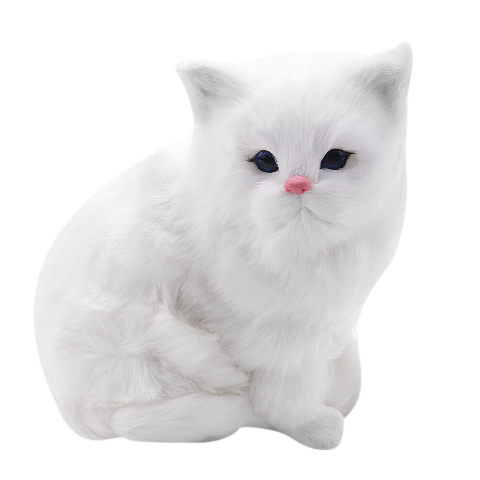 Realistic Cute Simulation Stuffed Plush Persian Cats Toys Cat Dolls Table Decor Kids Boys Girls White 6034162239750