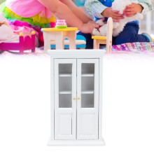 Vertikale Birken Puppenhaus-Bücherregal Schrank 15x9,2x4cm Weiß