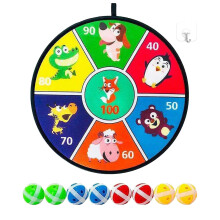 Dart Board Cartoon Style Outdoor Game With 8 Sticky Balls And Hooks For Indoor Outdoor Play Ages 3