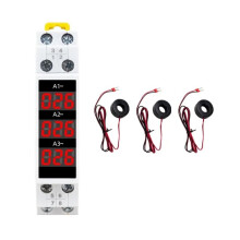Din Rail Mount 3 Fase AmpèRemeter  Modulaire Stroommeter Gauge Indicator LED Digitale Display Detector AmpèRemeter