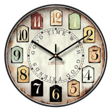 Vintage Decorative Wall Clock with Large Arabic Numerals Living Room Clock, Bedroom Clock, Retro Style