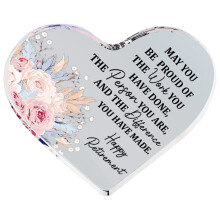 Desktop Decoration for Home Office Decor, Heart Plaque with Personalized Engraved Message and Vibrant Durable Colors, Scratch-Resistant Non-Yellowing
