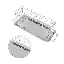 Edelstahl-Falschmiedekuchenflügelkorb, tragbarer Grillhalter, 15x35x12cm