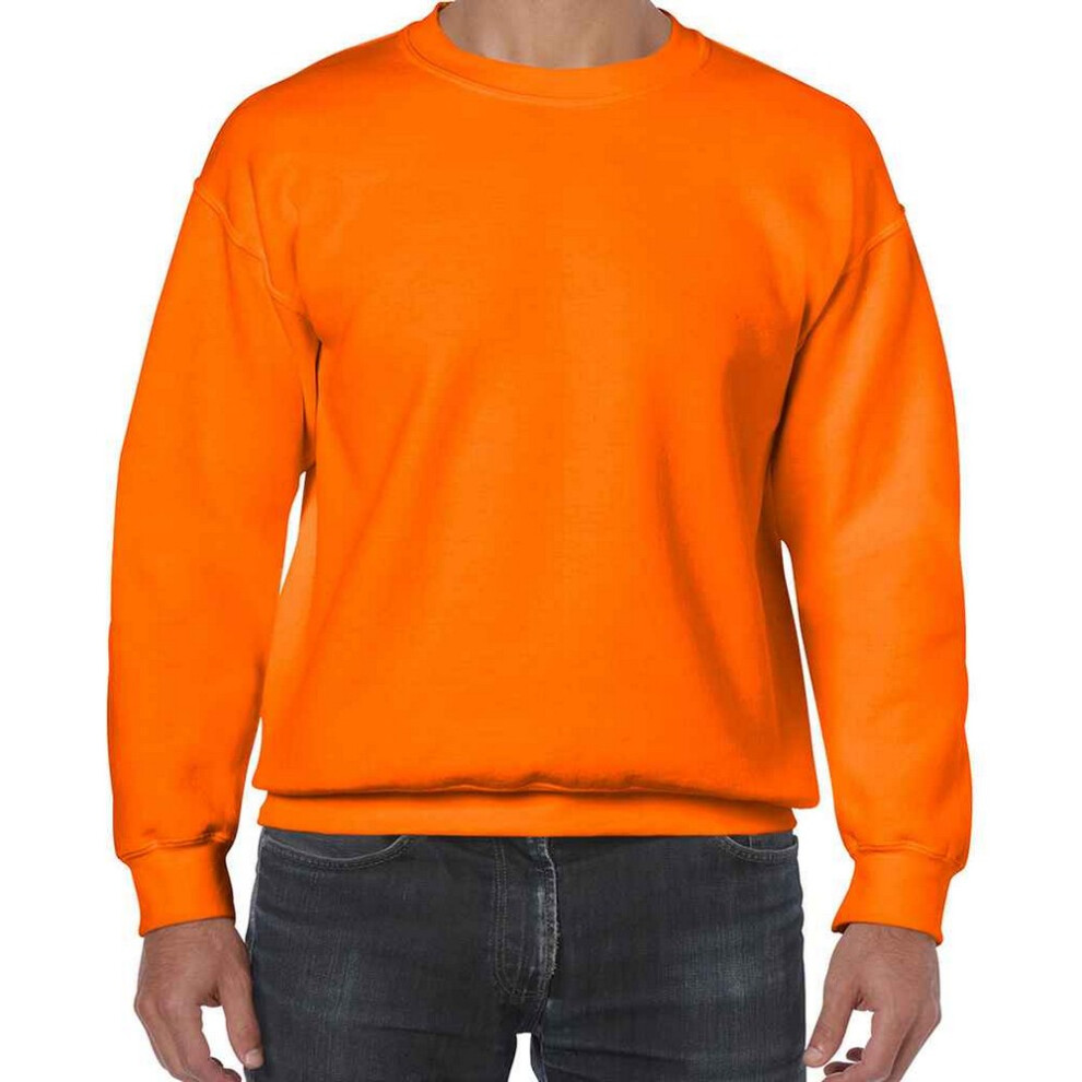 New Gildan Men's (L, Safety ) Heavy Blend Sweatshirt Orange
