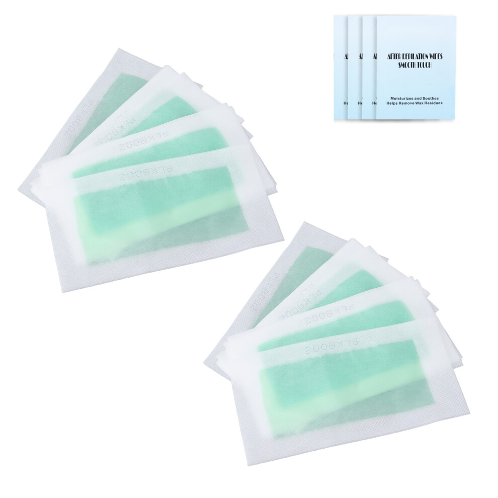 40pcs Double Sides Wax Strips Kit with Cleaning Pads for Armpit Arm Legs