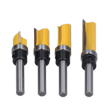 Tungsten Steel Blade Flush Trim Router Bit Set High Speed Steel Body Heat Resistant Coating Smooth Cutting Performance Pattern Flush Trim Bit Multi