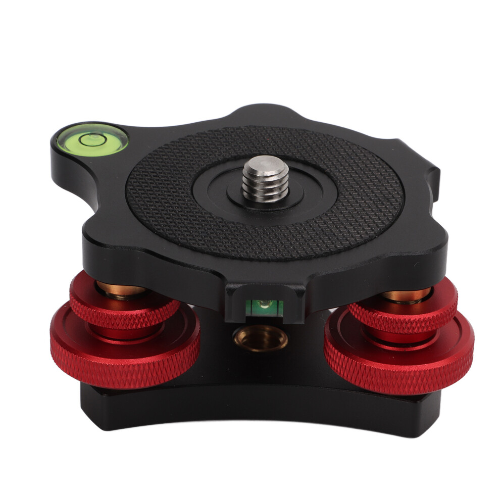 Camera Photography Tripod Leveler, Tri-Wheel Leveling Base With Adjustable Dials And 3/8 Inch Screw, Aluminum Alloy Bubble Level For Precise 9009791749953