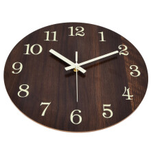 Holzuhr Wanduhr Retro-Stil Silent Quarz 3D Leuchtend für Zuhause & Büro
