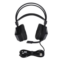 Vibration Headset Technology Gaming Headphones With Noise Cancelling Mic Surround Sound Led RGB USB Plug And Play Compatible For PC PS4 Laptop Breatha