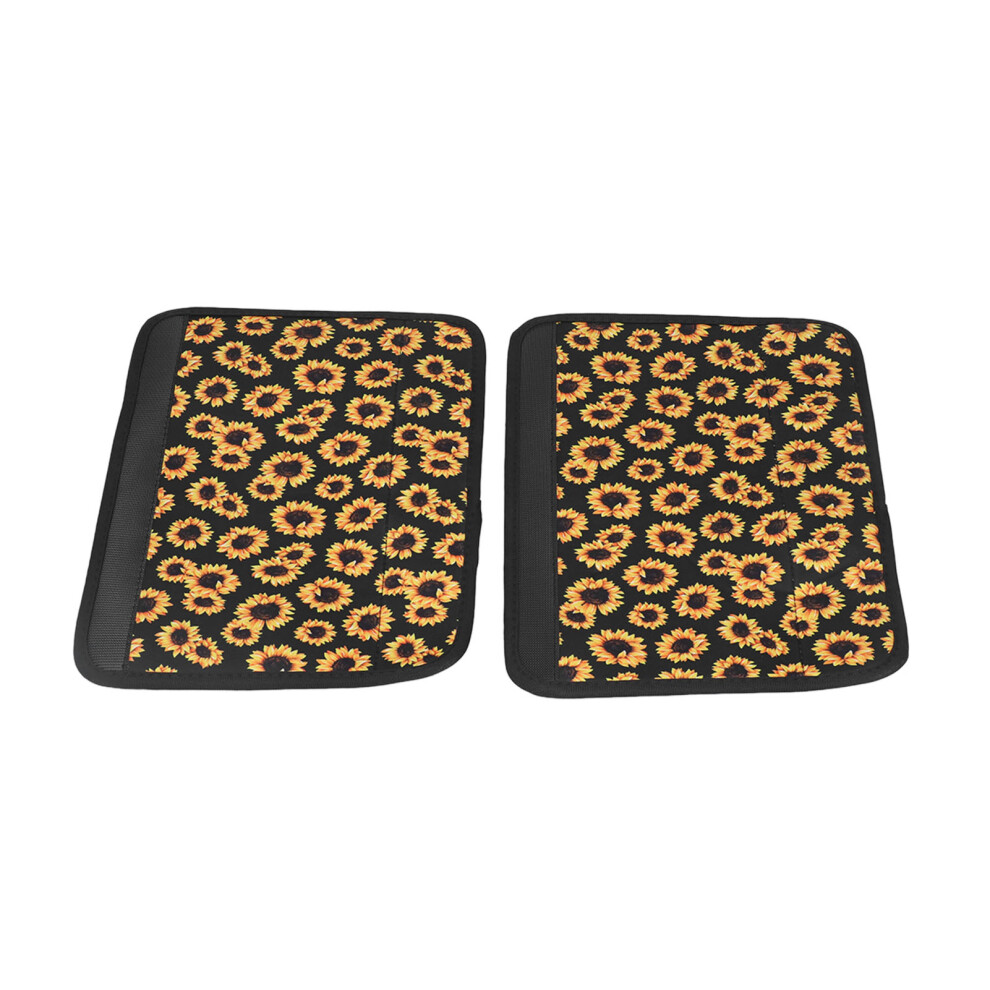 2Pcs Sunflower Pattern Neoprene Seat Belt Shoulder Pads Comfort Universal 5051376773628