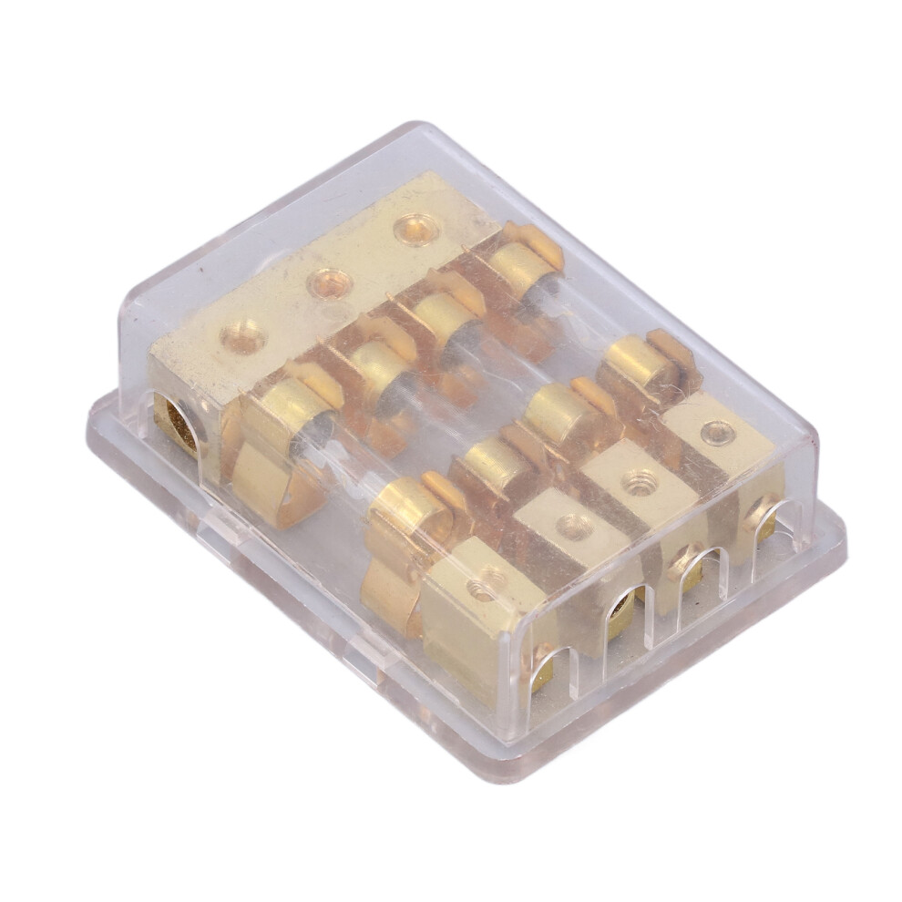 Car Audio Power Distribution Block With 4 Out Ground Fuse Holder 60A Splitter 4191376774360