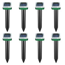 Wide Coverage Pest Deterrent, Environmentally Friendly Solar Powered Ultrasonic Repellent, Sonic Pulses Mole and Gopher Repeller for Yard Garden,