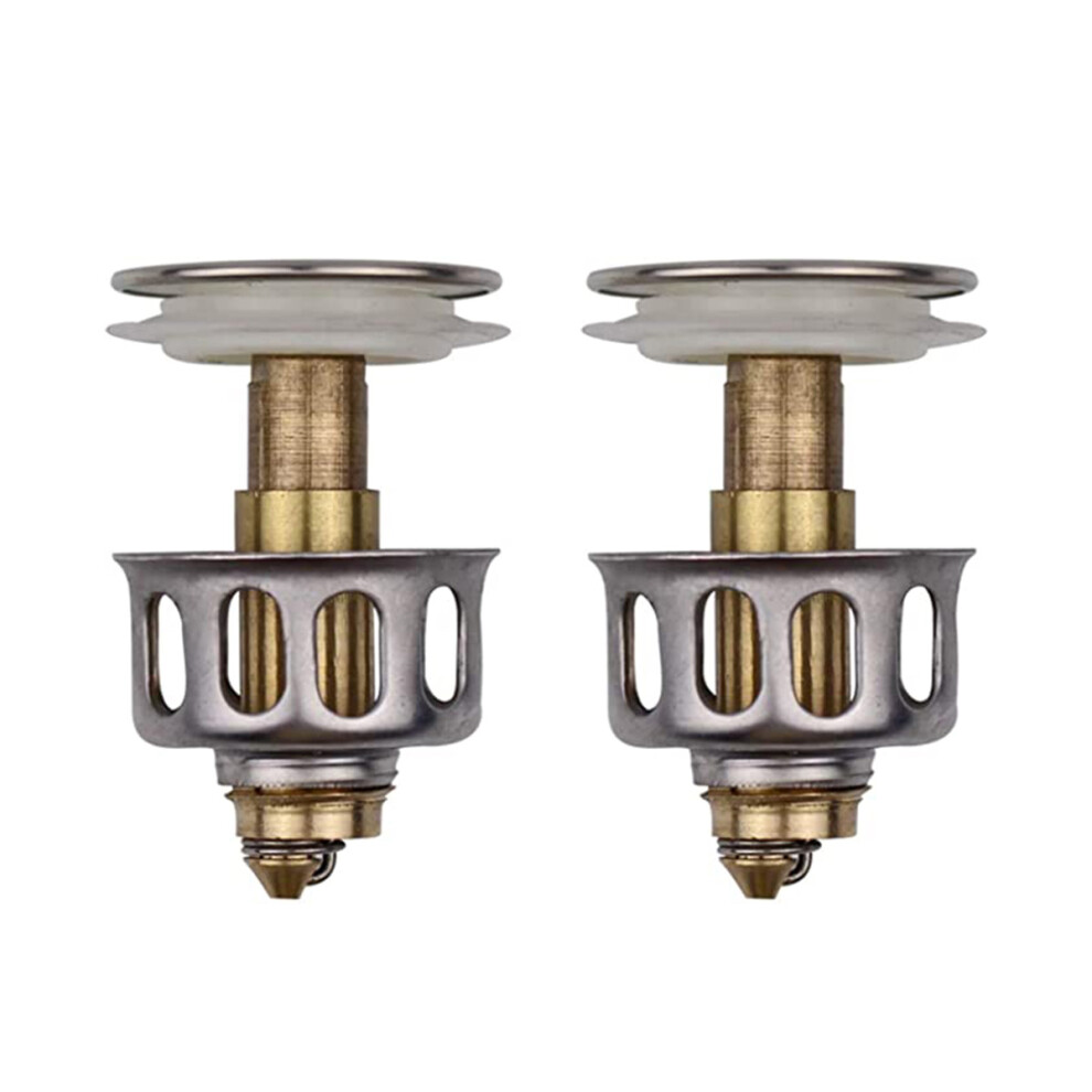 Universal Wash Basin Bounce Drain Filter Sink Drain Stopper With Anti Clogging Basket Strainer Waterproof Anti Leakage Solid Brass Bouncing Core For 9448196745496