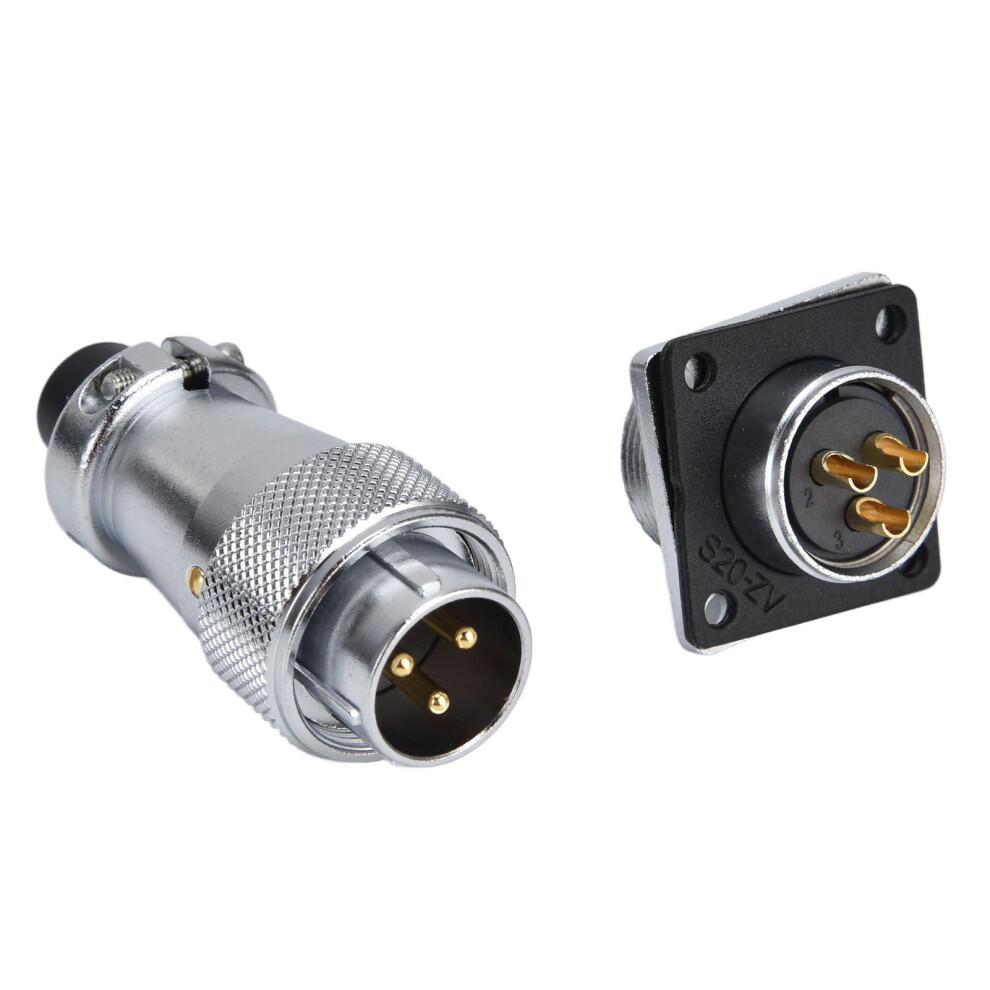 Waterproof 3 Pin Aviation Connector Zinc Alloy Ws20 Male Female Plug 500V 5001376776976