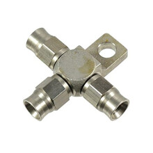 Stainless Steel Brake Hose End Fitting JIC AN3 3/824 UNF Female Tee Locating Lug Mount