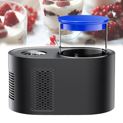 Hot and Cold Yogurt Maker with Rapid Refrigeration and  Heating, Digital Display, Black