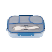 4 Compartment Bentos Box Insulated Construction Microwave-Blue