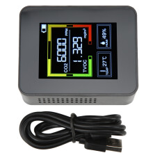 CO2-detector luchtkwaliteitsmonitor voor thuis en kantoor, zeer nauwkeurige sensor, realtime detectie, LCD-display, wandmontage, CO2-detector voor