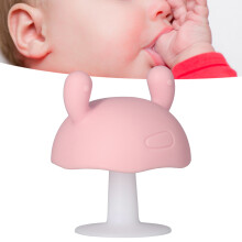 Rosa Pilz Baby-Teether, lebensmittelechtes Silikon, 8 cm, für 4 Monate und älter