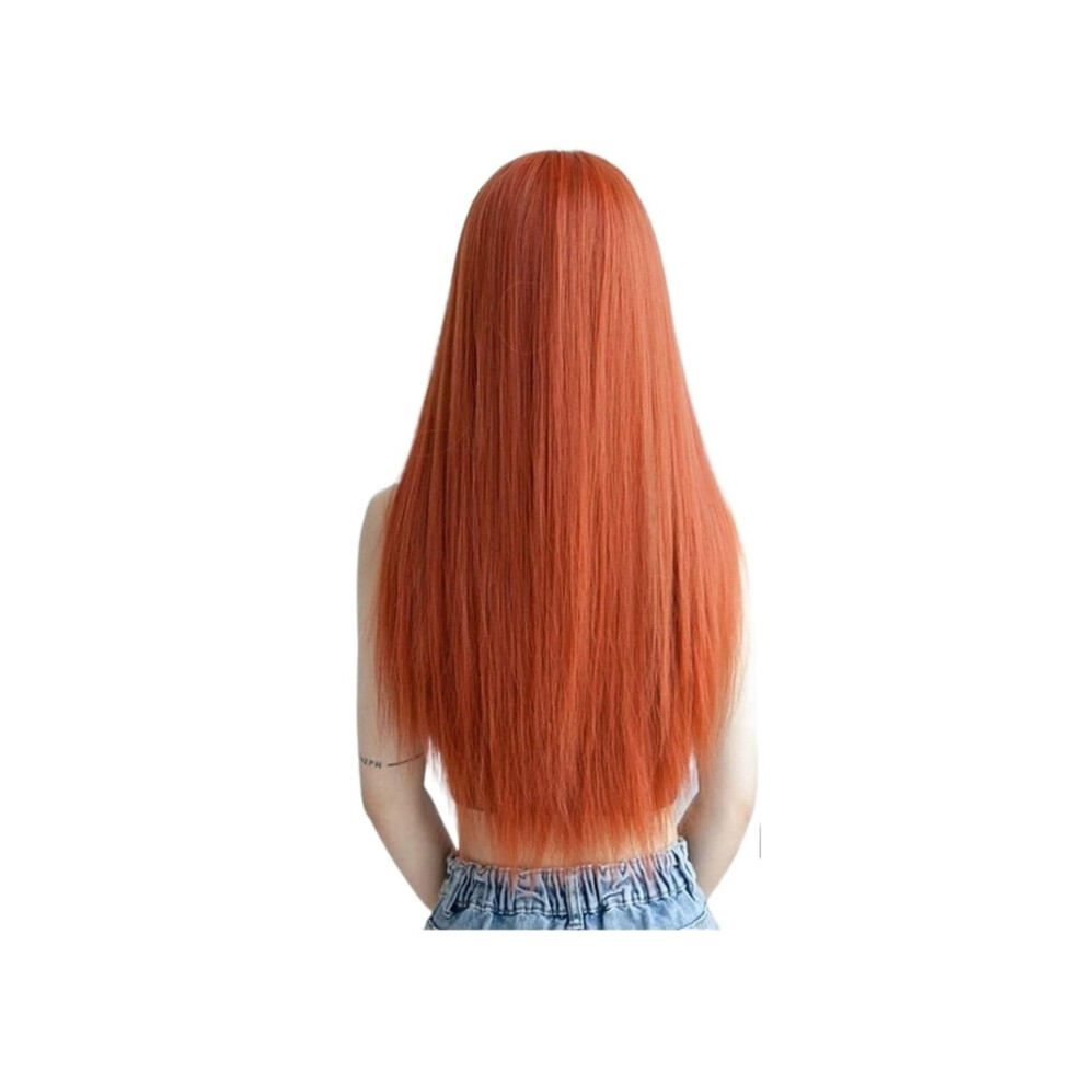 Wigs Women's Silky Long Straight Heat Resistant Synthetic Wig with Bangs for Daily Use Party Concert Events