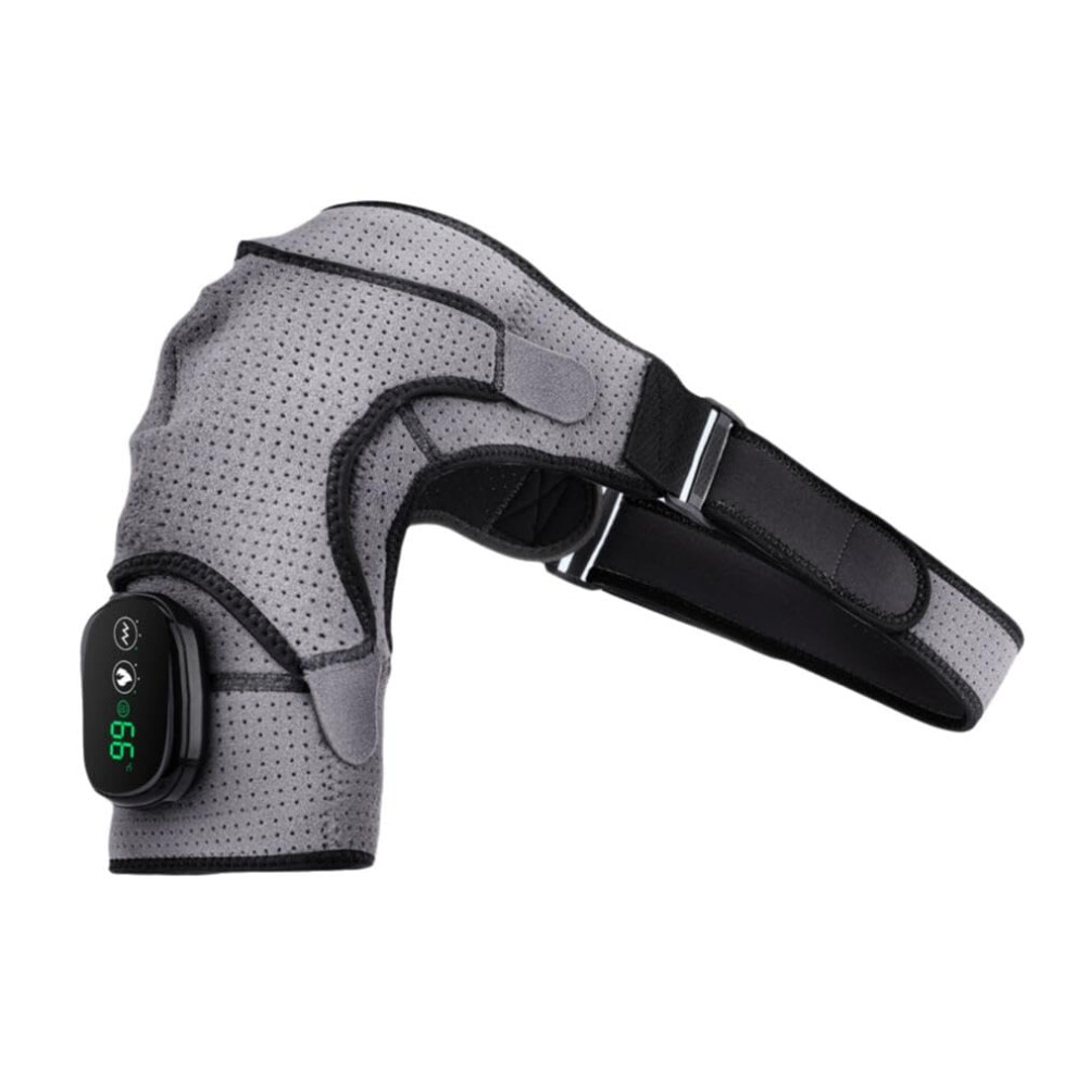 Heated Knee Massager with Vibration Therapy Adjustable Fit for Pain Relief Arthritis BlackGrey